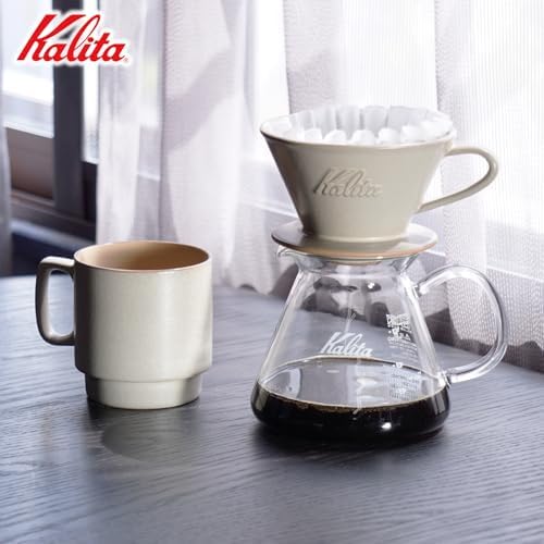 Carita Kalita Coffee Dripper Mino Ware High Heat Retention Pottery for 1 to 2 People, DACHI & KalitaMI 155, Sand Beige, #01101, Wave Series, Made in Japan, Drip Equipment, For One Person - Image 3