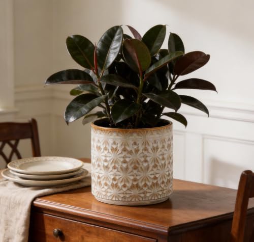 Ceramic Planter Ceramic Plant Pot, 5.3 Inch Small Planter with Unique Glaze, Home Decor Indoor Outdoor Flower Pot for Succulents Cactus Herbs, Living Room Office Decoration Farmhouse No drainage hole - Image 2