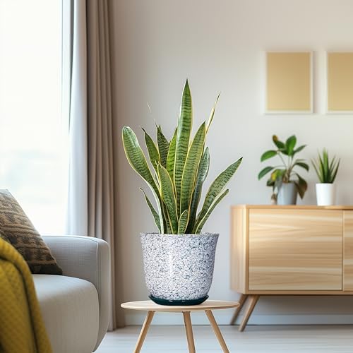 Ceramic Pots for Plants, 8 Inch Plant Pot for Indoor, Green - Image 5