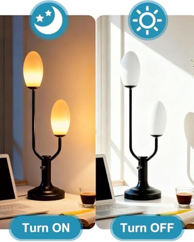 Lightdot Mid Century Modern Table Lamp Vintage Black Dimmable Plug in - Image 6
