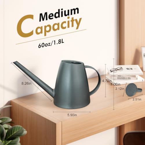 60 oz Watering Can, Small Watering Can for Indoor Plants with Long Spout - Image 4