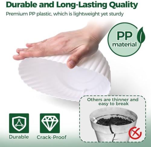 T4U Self Watering Pots for Indoor Plants, 7 Inch 4 Pack Planter White - Image 5