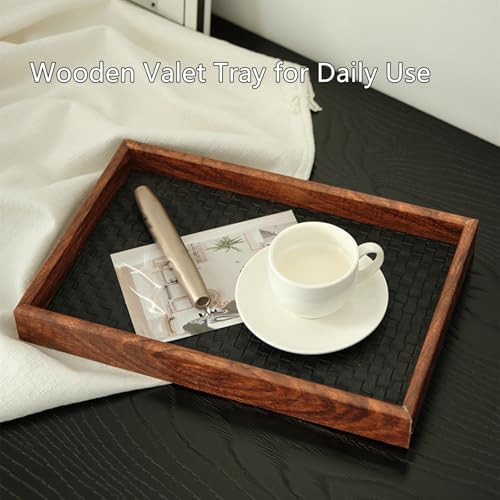 Valet Tray Wooden Catch All Tray Nightstand Tray Valet Desk Tray - Image 2