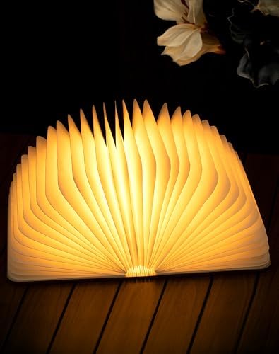 8.3 in Wooden Book Lamp, Book Lovers Gifts,Teacher Appreciation Gifts by ZBOLE