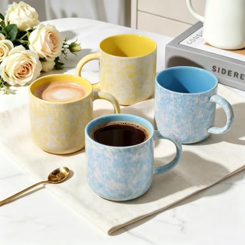 MONITO 12OZ Coffee Mugs Set of 4, Modern Ceramic Coffee Mug Set with handle - Image 3
