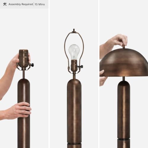 Signature Design by Ashley Wendfield Industrial Floor Lamp, Antique Copper - Image 3