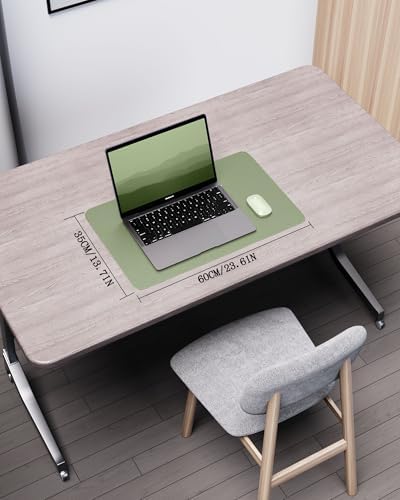 YSAGi Double-Sided Desk Pad, 23.6"x13.7"Leather Desk Mat, Eco Cork Desk Pad Protector,Large Mouse Pad,Waterproof Desk Blotter for Office/Home(Bamboo Green) - Image 5