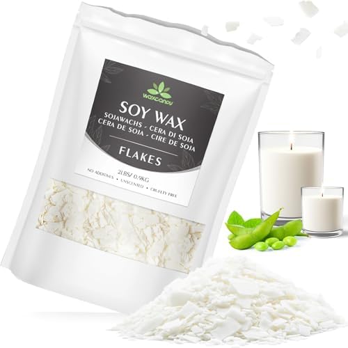 Soy Wax Flakes, Waxcanpy Natural Candle Wax, Organic Soy Wax for Candle Making from Farm, No Additives, Harmless and Pure (2lb) by Waxcanpy