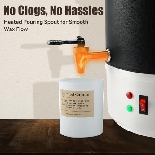 TCFUNDY Wax Melter for Candle Making 10L Black, Electric Non-Stick Candle Wax Melter Pot 10L, DIY Candle Making Kit for Adults, Soy Wax and Beeswax Candle Maker - Image 5