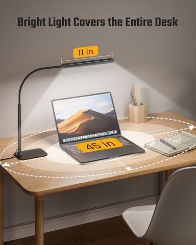SUPERDANNY Eye-Caring LED Desk Lamp Work Lamp Office Lamp with Base - Image 5