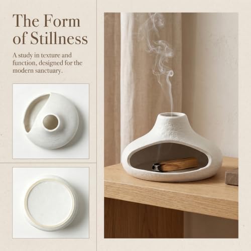 Ceramic Palo Santo Holder with Mini Chimney, Incense Holder - Image 6