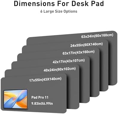 Aothia Faux Leather Desk Mat - Large Mouse Pad, Non-Slip PU Leather Blotter, Waterproof Writing Surface for Office and Home (Grey, 40" x 24") - Image 5
