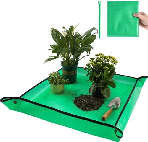 Repotting Mat for Indoor Plant Transplanting Control Mess, 26.8"X26.8" Waterproof Succulent Potting Mat Square Planting Tray Soil Change Mat Gardening Gifts for Plant Lovers by FocusonGardeningProjects
