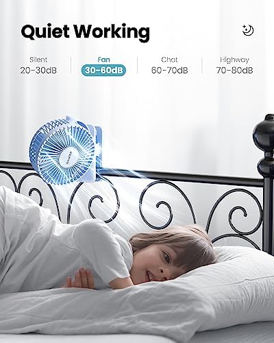 Gaiatop Portable Clip on Fan, Mini Personal Quiet Rechargeable Fan - Image 5