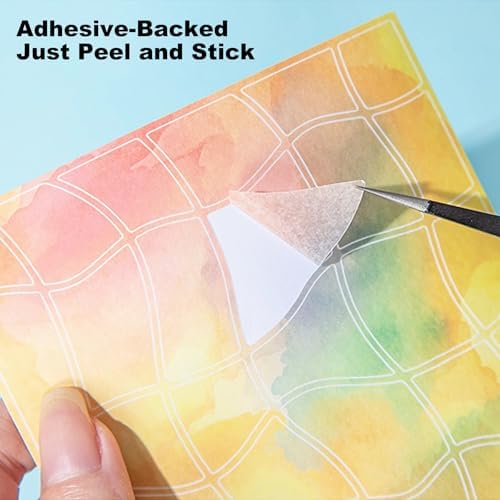 30 Sheets Puzzle Pre-Cut Washi Stickers, Featuring Abstract Watercolor, Pastel Gradient and Geometric Designs for Scrapbooking, Bullet Journaling, DIY Crafts - Image 6
