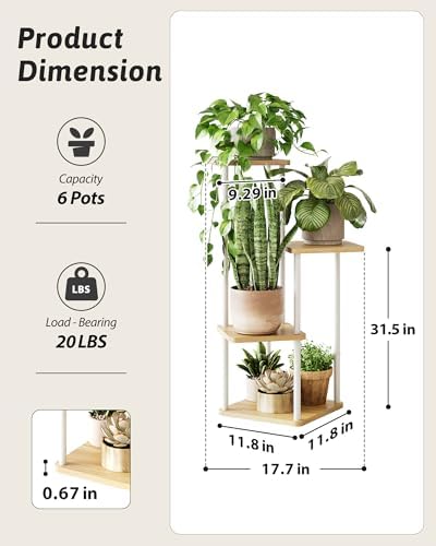 GENTINGBRO Corner Plant Stand Indoor Tall Plant Stand White 4 Tier - Image 2