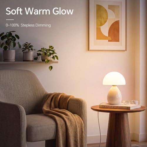 Dawnwake Mushroom Lamp Table Lamp for Bedroom-Small Desk Table Lamps,Cream - Image 5
