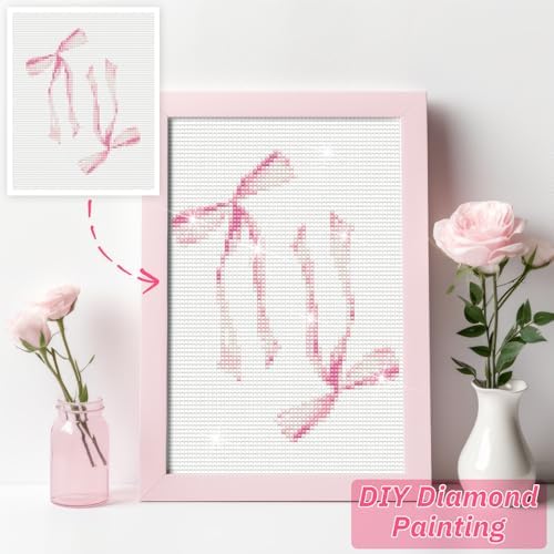 Chunful 6 Pcs Pink Bow Diamond Art Kits for Adults, 10 x 11.8'' - Image 3