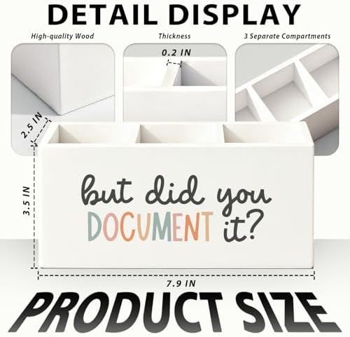 Funny But Did You Document It Pen Pencil Holder for Desk, HR Human Resources Gifts, Office Humor Gifts for Coworkers Women Men Wooden Box Sign Decorations for Office Desk Tabletop - Image 7
