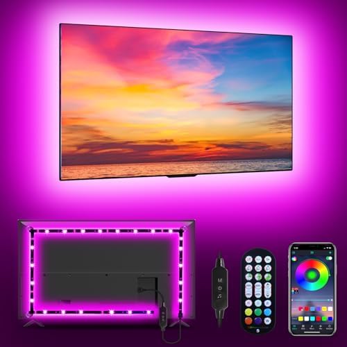 MATICOD LED Lights for TV Led Backlight, 9.84ft RGB Led Strip Lights USB TV Lights Behind 32-43in, APP Remote Control Music Sync TV Led Light for Bedroom Gaming Home Décor by MATICOD