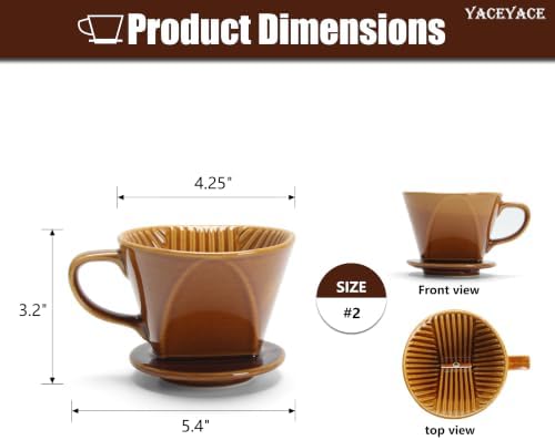 Ceramic Pour Over Coffee Maker, Small Size, Single Hole - Image 2