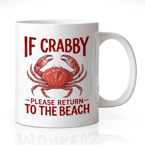 If Crabby Please Return to the Beach 11 oz Crab Ceramic Coffee Mug by Unknown