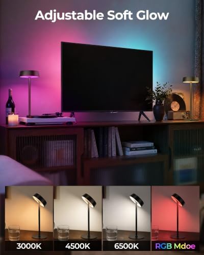 EZVALO Rechargeable Table Lamp, Cordless Ambient Lighting, Battery Operated - Image 5