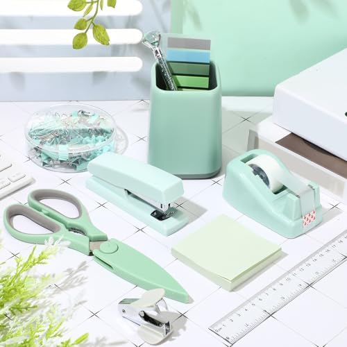 Marspark 12 Pcs Sage Green Desk Accessory Set Office Supplies Kit - Image 2