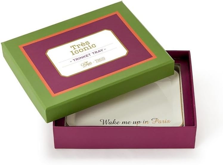 Two's Company Macaron Tres Iconic Trinket/Desk Tray with Saying in Gift Box - Image 4