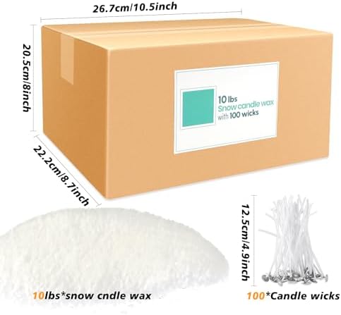 WREXCS 10 lb Wax Sand DIY Pearl Candle Kit, 100 Wicks, Natural Pearl Wax, Reusable, Unscented Powder for Making, Weddings and Parties - Image 6