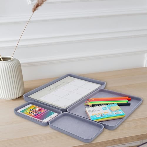 Welaxy EDC Catchall Desk Organizer 4-Piece Felt Tray Nightstand Caddy - Image 2