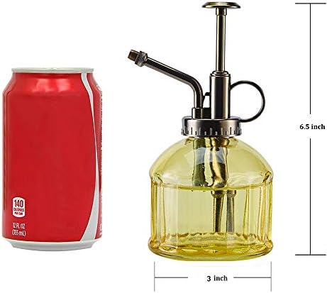 Glass Plant Mister Spray Bottle for Indoor Plants, Vintage Style Yellow - Image 2