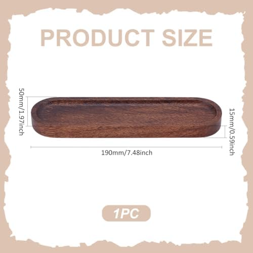 UNICRAFTALE Walnut Wood Desk Pen Tray Office Desk Organizer Minimalist Pencil Holder for Writing Instrument Rest Work Student Teacher Gift 7.48"x1.96" - Image 3
