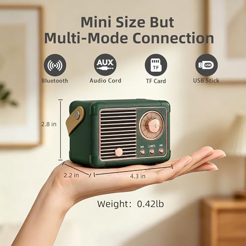 Baolira Retro Bluetooth Speaker, Office Decor for Women, Gifts for Teens - Image 3