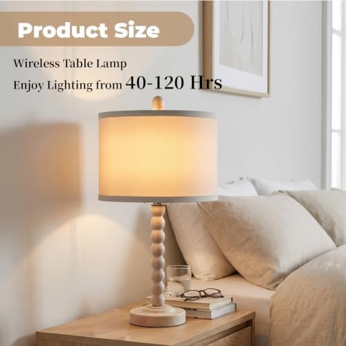 LALISU Farmhouse Table Lamp Cordless Touch Dimmable Bedside Lamps - Image 5