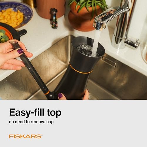 Fiskars Indoor Watering Can,Long Reach Spout for Precision Hydration on House Plants,Flowers&Garden,Anti-Drip Nozzle with Translucent Volume Markings,Ergonomic Recycled Plastic Body,40 oz,(Pack of 4) - Image 5