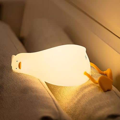 Rytinazzz Silicone Night Light for Kids, 50H Long Battery Duck Lamp (Lying), Gift for Kids, Soft Dimmable Bedside Light, Rechargeable Tap Control by Rytinazzz