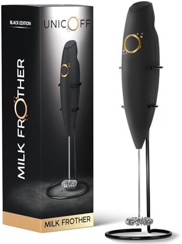 Unicoff Milk Frother Handheld, Matte Black Onyx by Unicoff