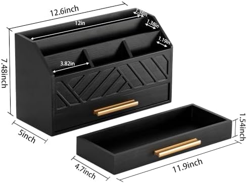 Desk Organizer with Drawer, Countertop Bill Mail Organizer and File Storage - Image 5