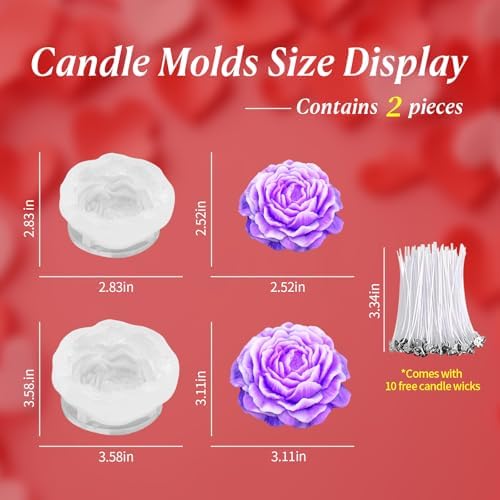 MGLIFEUL 2PCS 3D Flower Candle Making Molds Moldes de Silicona para Velas - Image 3