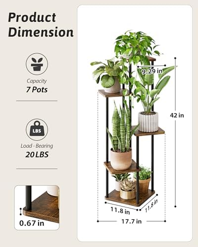 GENTINGBRO Tall Plant Stand Indoor 5 Tiered Plant Shelf - Image 4