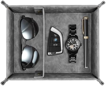 SITHON Valet Tray Desktop Storage Organizer with 2 Compartments by SITHON
