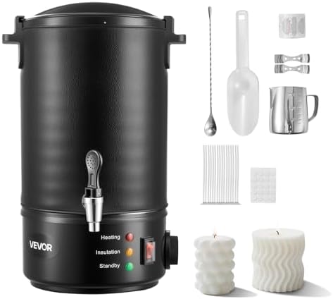VEVOR 16 Lbs Wax Melter for Candle Making, Fast and Even Heating, with Easy Pour Spout and Temperature Control, Grooved Base for Non-Stick and Smooth Flow, Wax Melting Pot for Making Candles Soaps by VEVOR