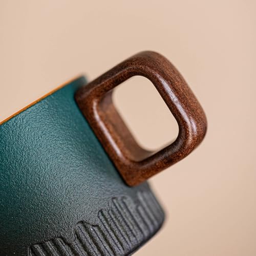 Zurucily Espresso Cups Set of 2, 2 oz Ceramic Espresso Cups, Demitasse Cups for Tea or Coffee (Dark Green) - Image 2