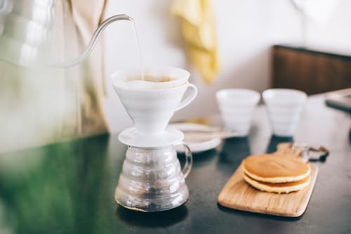 HARIO V60 Coffee Pour Over Kit - Includes 02 Ceramic Dripper, Glass Range Server, and 100ct Filters - Image 2
