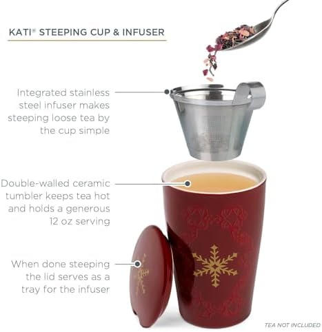 Tea Forte Double-Walled Ceramic Kati Cup, Warming Joy, 12 oz - Image 3