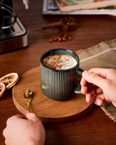 famiware Coffee Mug Set of 4, Star 12 oz Ceramic Mugs Cups Set with Handle - Image 5