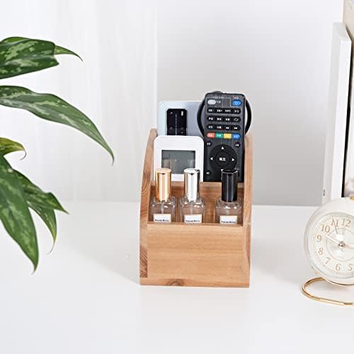 Vintage Wooden Mail Sorter Rustic Wood Desk Organizer With 3 Compartment Wood Caddy Media Basket for Desktop, Tabletop or Counter Good for TV Remote Holders Mailbox Home Decor Office Supplies Storage - Image 5