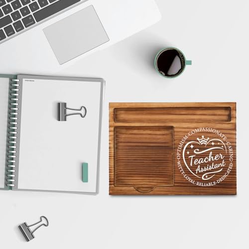 Wooden Sticky Note Holder - Stylish Office Desk Organizer for Teacher Assistants & Educators - Natural Wood with Slots for Notes, Pens, and Small Accessories – Compact and Elegant Desk Storage,WSH2 - Image 4