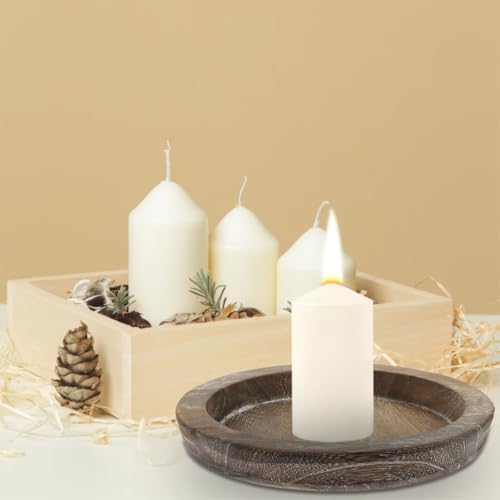 Wooden Candle Tray Centerpiece and Coffee Decor for Dining Table - Image 4